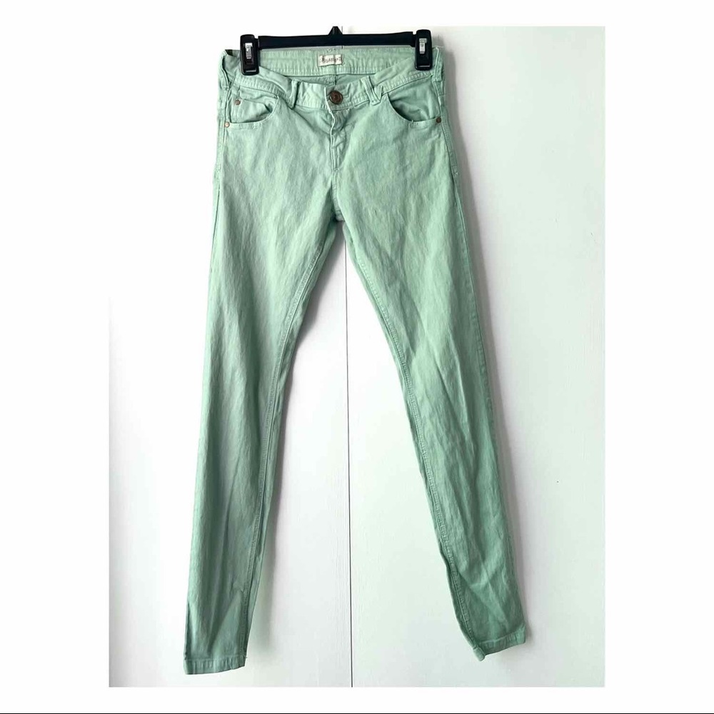 Mint green skinny jeans Pull&Bear
